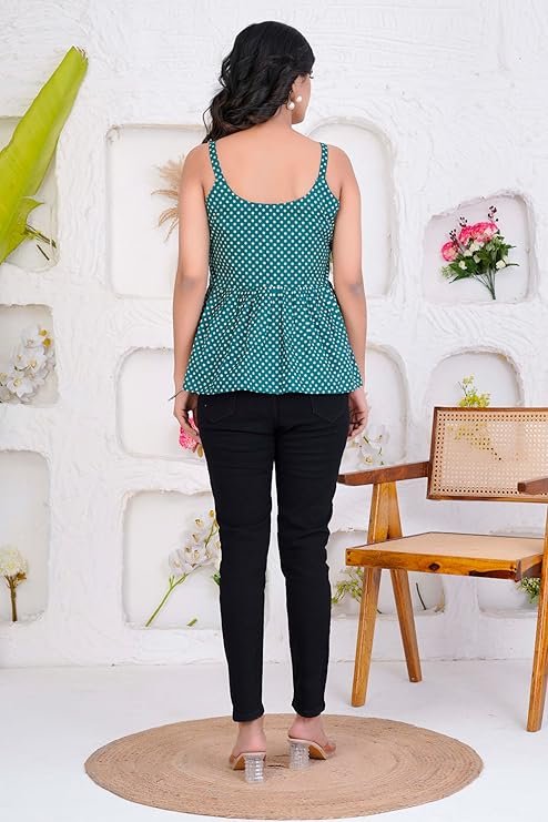 Sleeveless Cotton Short Kurti Tunic Top for Women's - Image 4