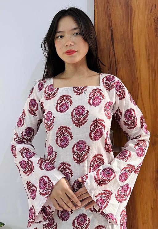Floral Printed Short Kurti | Bell Sleeves |
