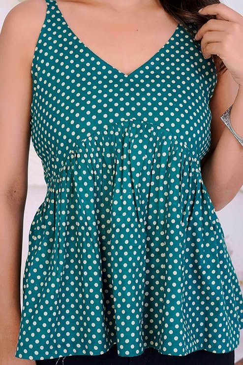 Sleeveless Cotton Short Kurti Tunic Top for Women's - Image 3